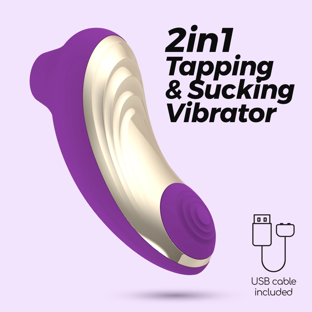 Stimulator Crushious 2 in 1 Supernova, 8 Moduri Tapare, 8 Moduri Suctiune, Silicon, USB, Mov, #9, Erotic24.ro