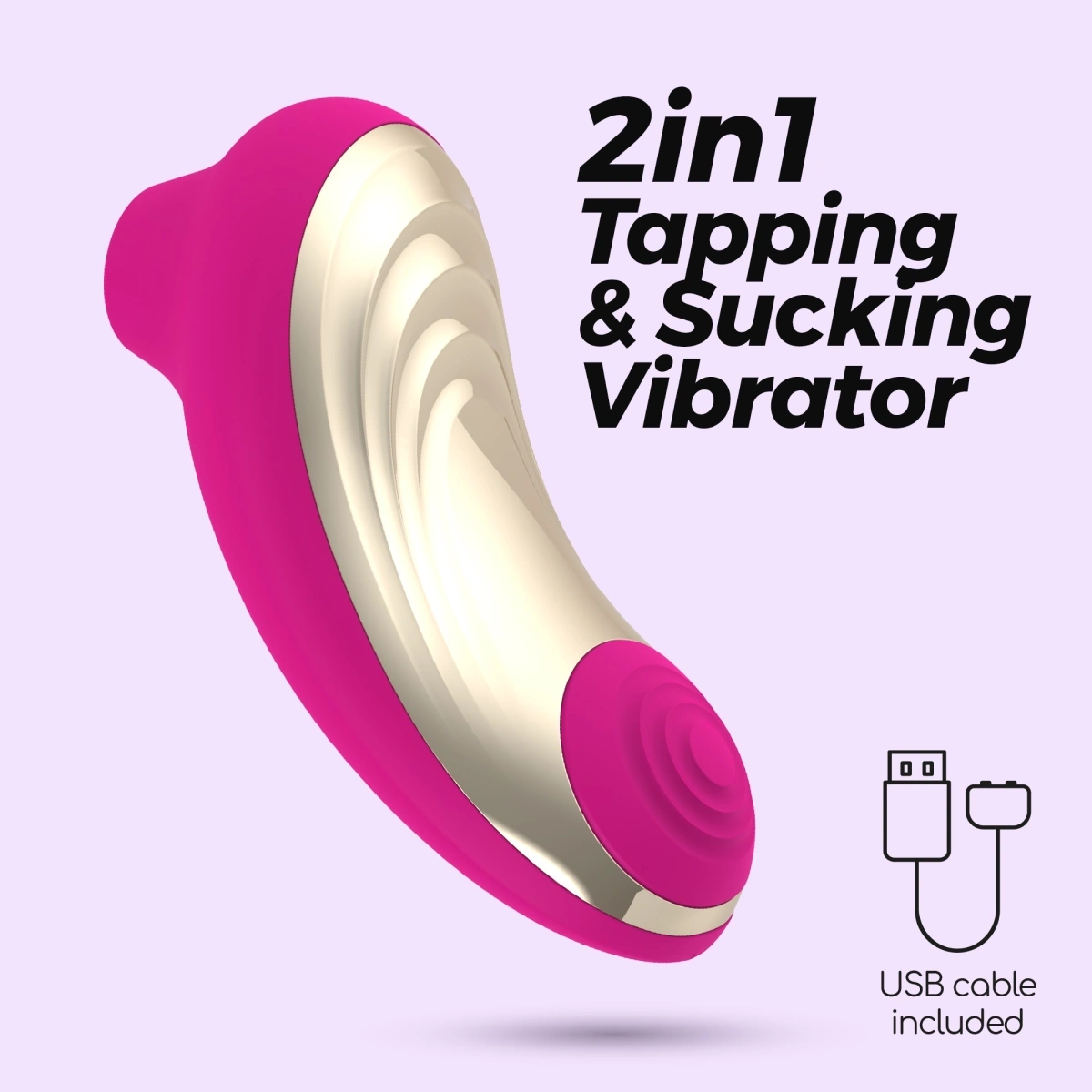 Stimulator Crushious 2 in 1 Supernova, 8 Moduri Tapare, 8 Moduri Suctiune, Silicon, USB, Roz, Nr. 9, Erotic24.ro