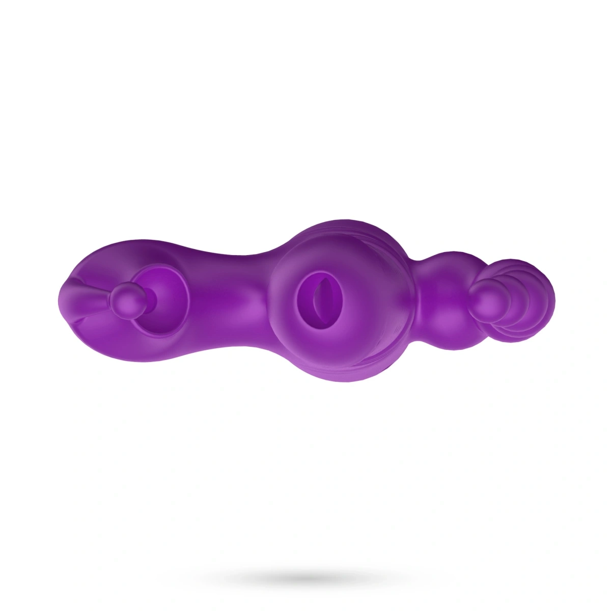 Vibrator Triplu Crushious Wrangler, Functii de Vibratii, Impingere, Suctiune, Silicon, USB, Mov, 23 cm, #9, Erotic24.ro