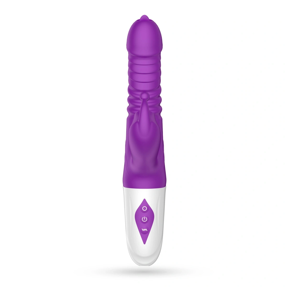 Vibrator Triplu Crushious Wrangler, Functii de Vibratii, Impingere, Suctiune, Silicon, USB, Mov, 23 cm, #7, Erotic24.ro