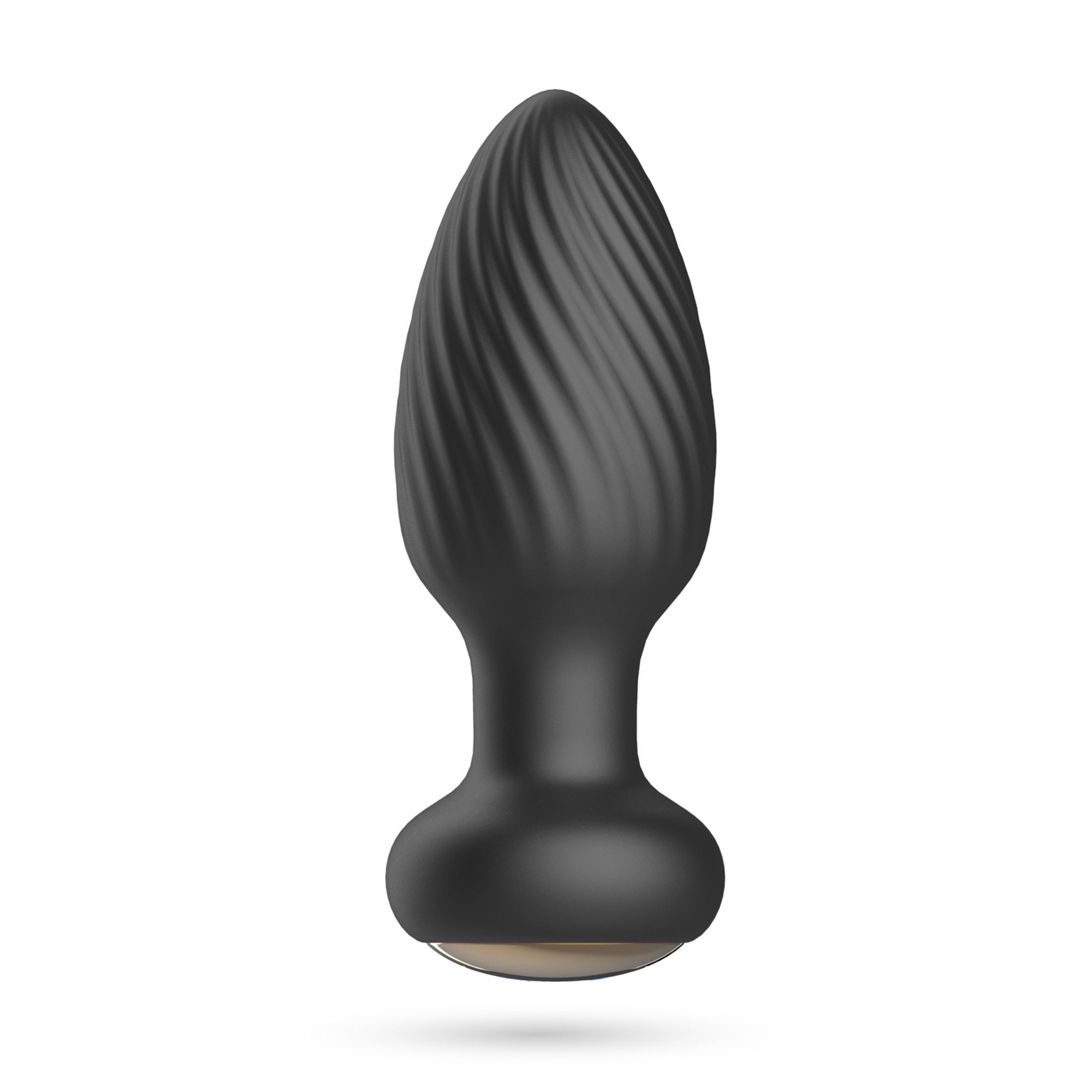 Dop Anal Twister Remote Control, 7 Moduri Vibratii, 7 Moduri Rotatii, Silicon, USB, Negru, 9.6 cm, #8, Erotic24.ro