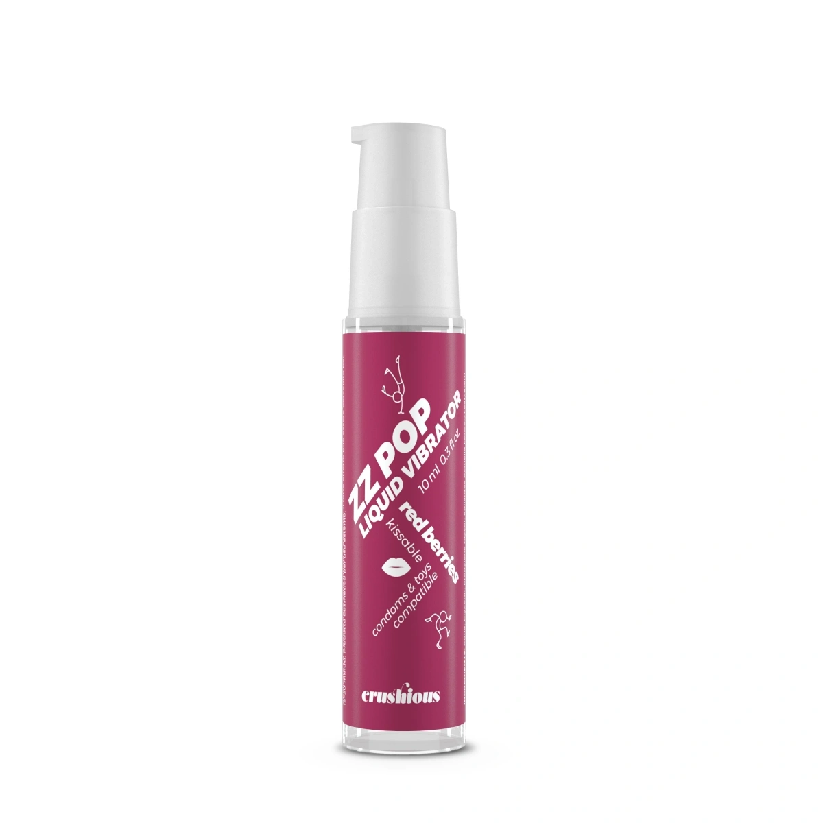 Lubrifiant ZZ Pop cu Efect Vibrator, Aroma Fructe Rosii, 10 ml, Nr. 2, Erotic24.ro