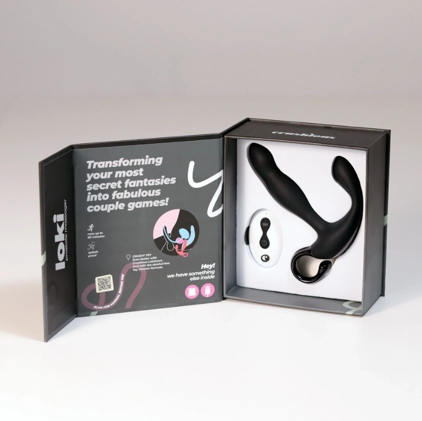 Stimulator Prostata Crushious Loki, Remote Control, 20 Functii Stimulatoare, Silicon, USB, Negru, 13 cm, #12, Erotic24.ro