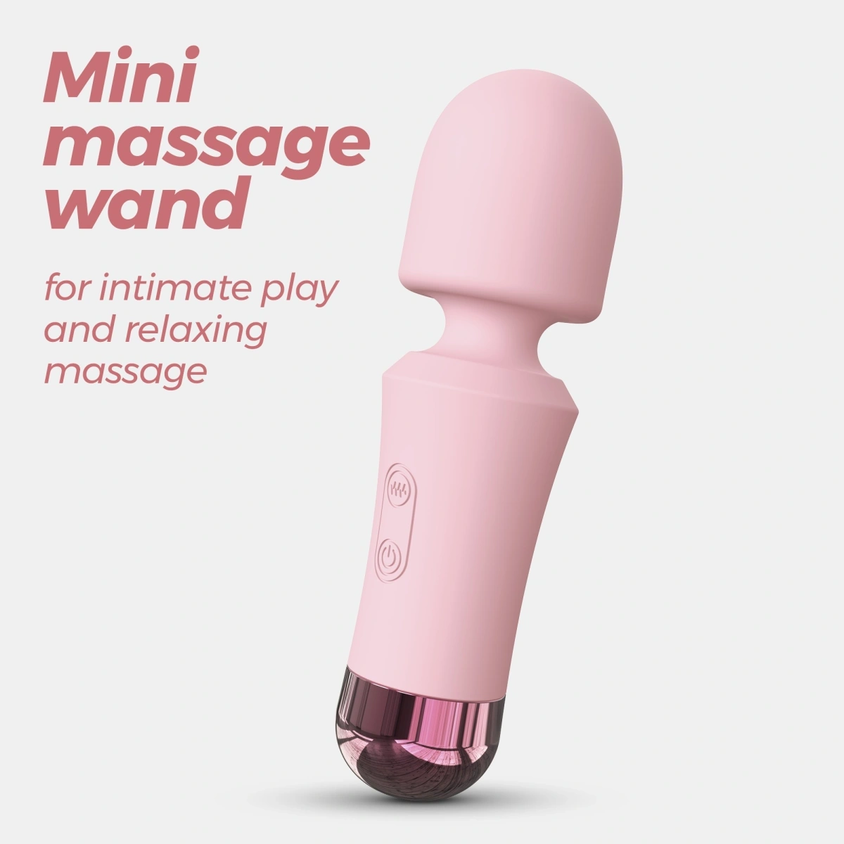 Vibrator Crushious Wanda Mini Wand, 10 Moduri Vibratii, Silicon, USB, Roz, 12.5 cm, #6, Erotic24.ro