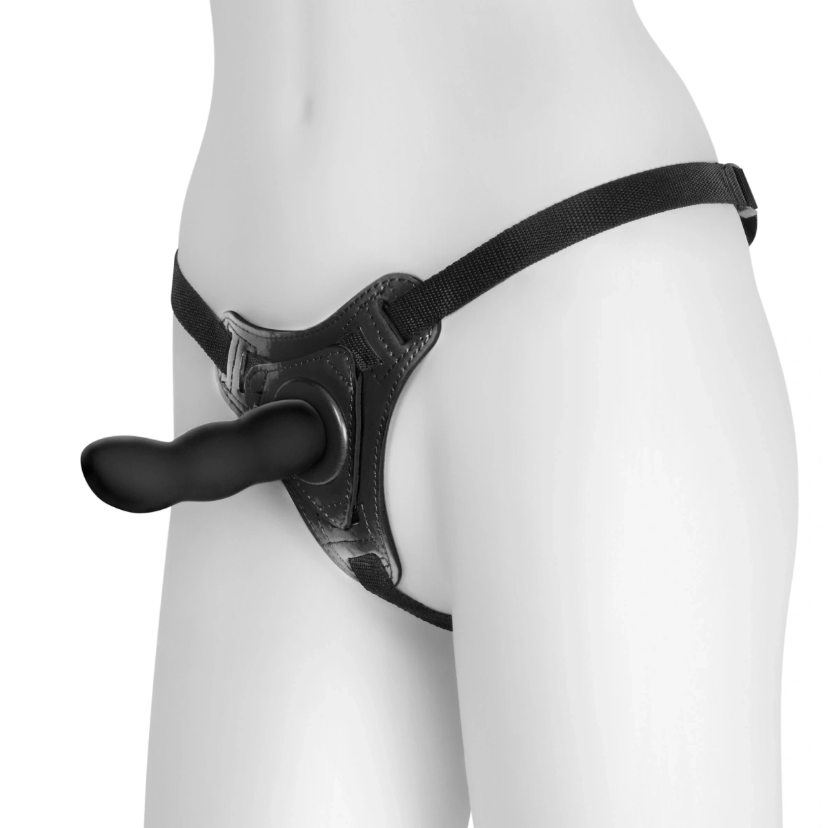 Strap-On Crushious Snapper, Dildo din Silicon, Negru, 12.5 cm, #1, Erotic24.ro