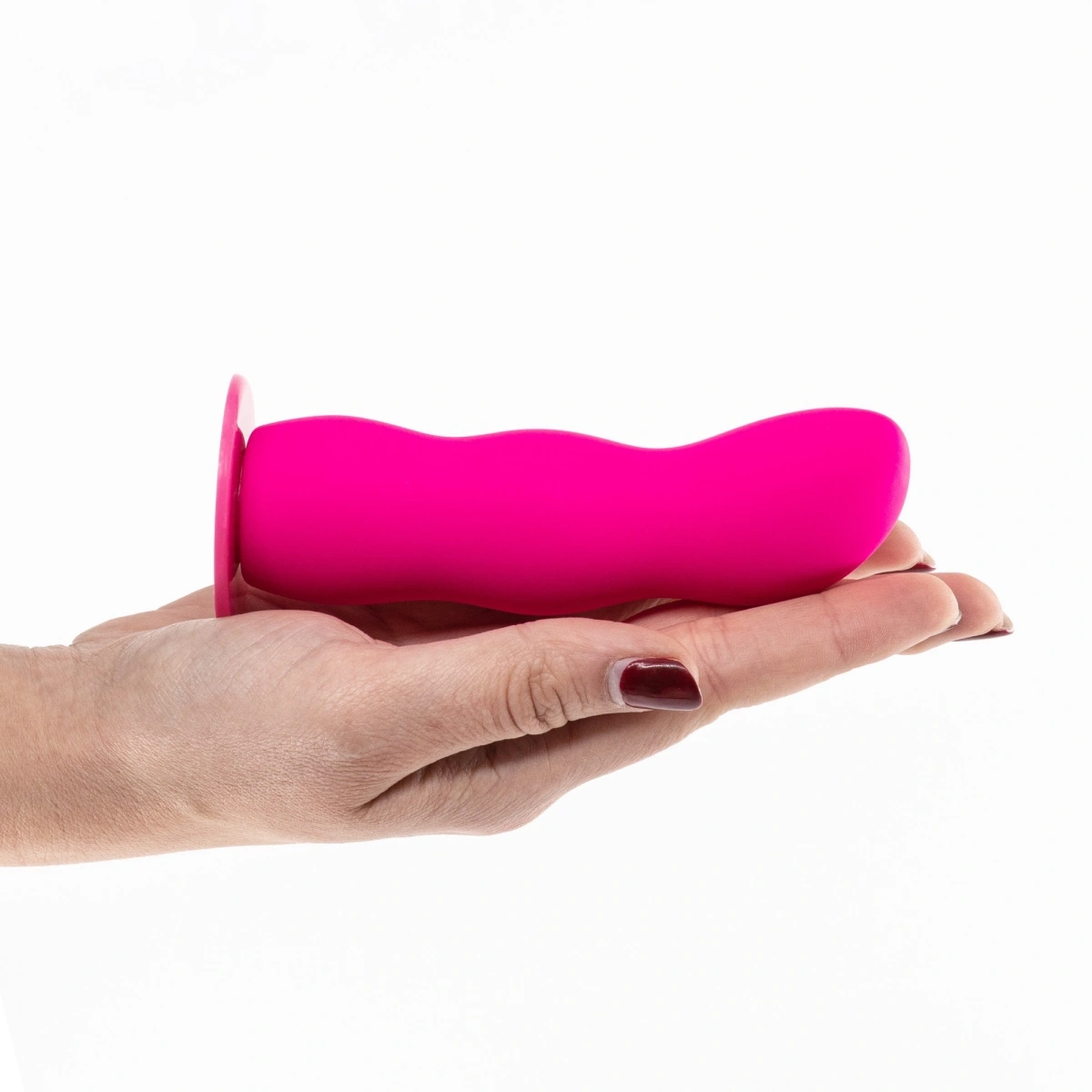 Strap-On Crushious Snapper, Dildo din Silicon, Roz, 12.5 cm, #5, Erotic24.ro