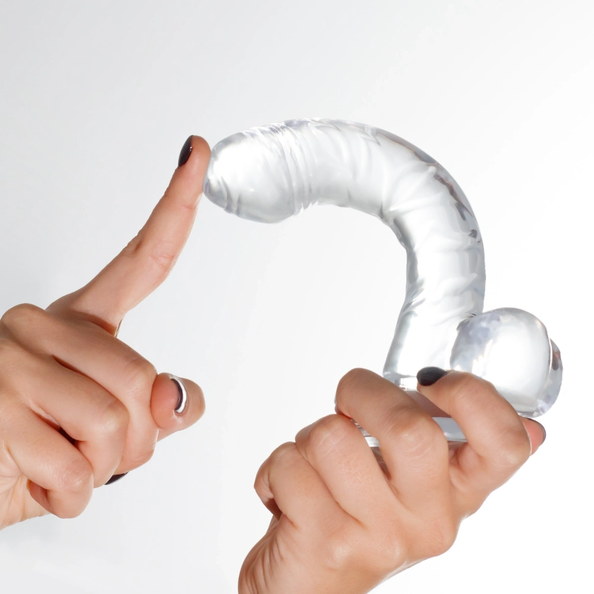 Dildo Realist Crushious Hudini cu Ventuza, TPE, Transparent, 17.5 cm, #7, Erotic24.ro