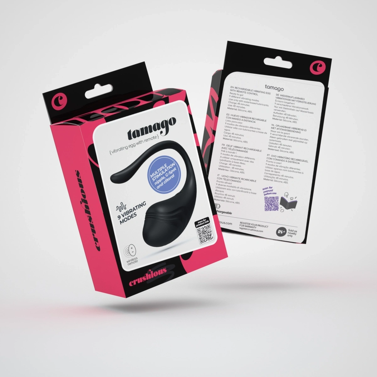 Ou Vibrator Tamago, Remote Control, 9 Moduri Vibratii, Silicon, USB, Negru, Nr. 8, Erotic24.ro