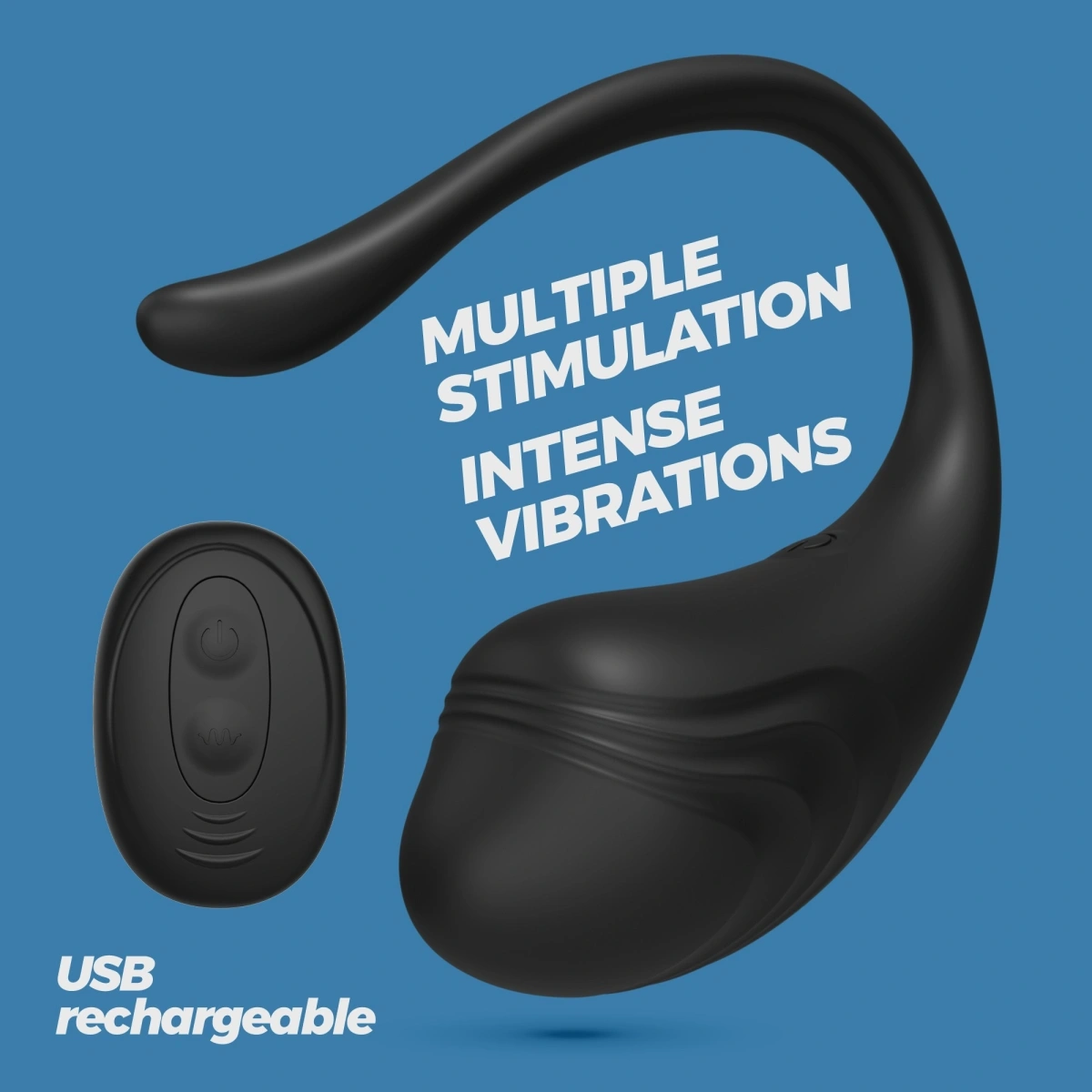 Ou Vibrator Tamago, Remote Control, 9 Moduri Vibratii, Silicon, USB, Negru, Nr. 2, Erotic24.ro