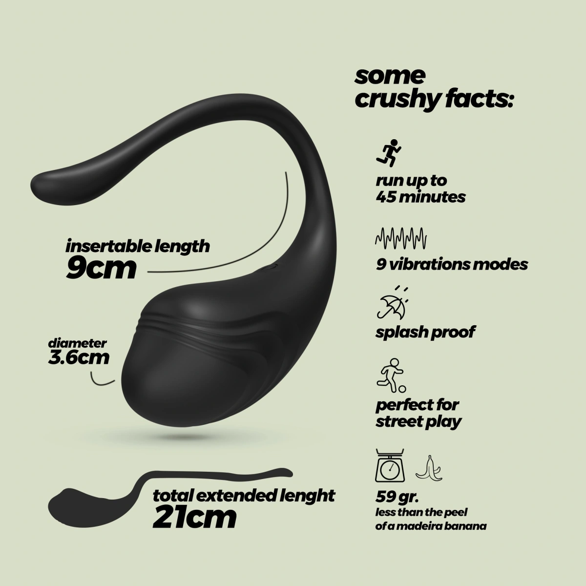 Ou Vibrator Tamago, Remote Control, 9 Moduri Vibratii, Silicon, USB, Negru, Nr. 7, Erotic24.ro