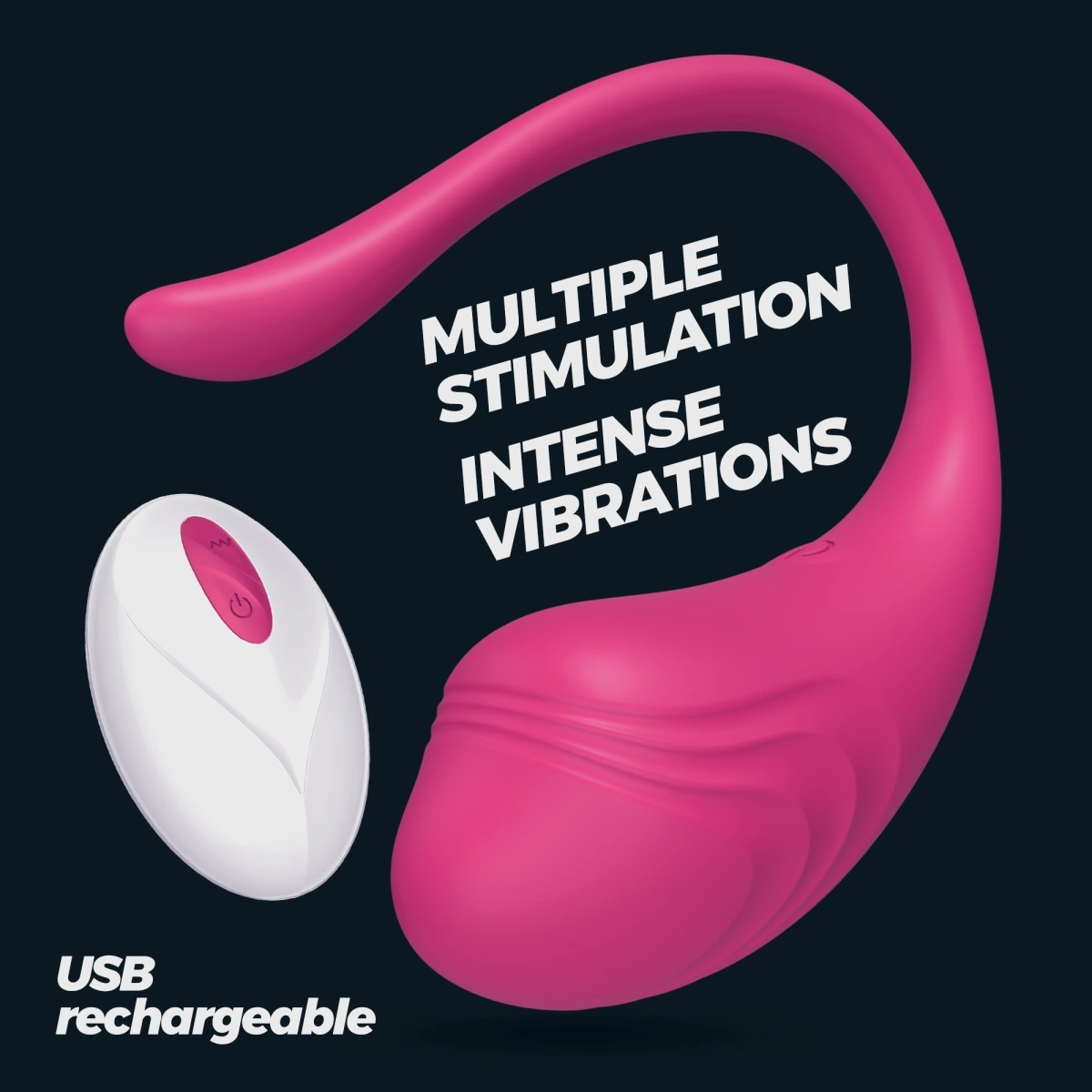 Ou Vibrator Tamago, Remote Control, 9 Moduri Vibratii, Silicon, USB, Roz, Nr. 2, Erotic24.ro