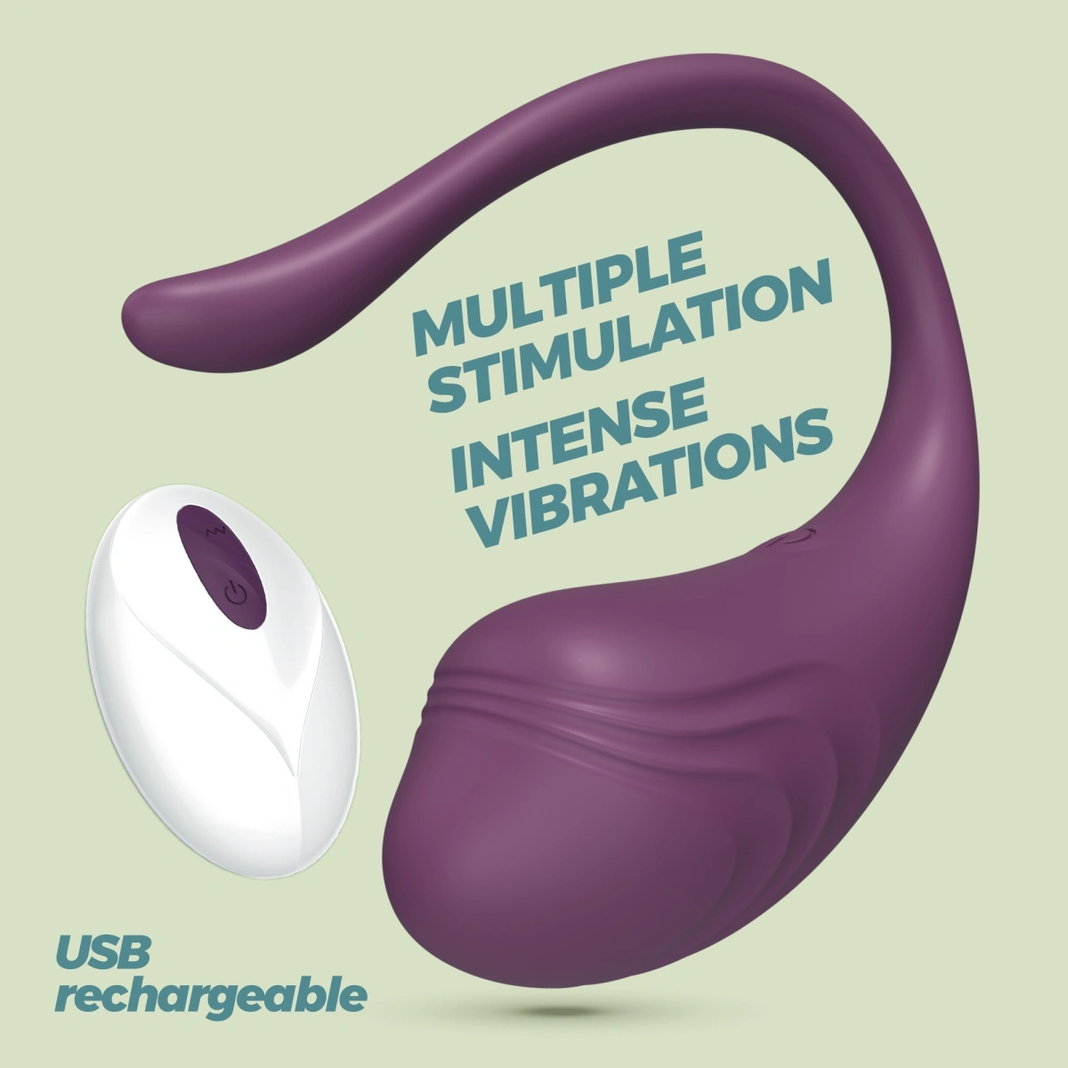 Ou Vibrator Tamago, Remote Control, 9 Moduri Vibratii, Silicon, USB, Mov, #2, Erotic24.ro