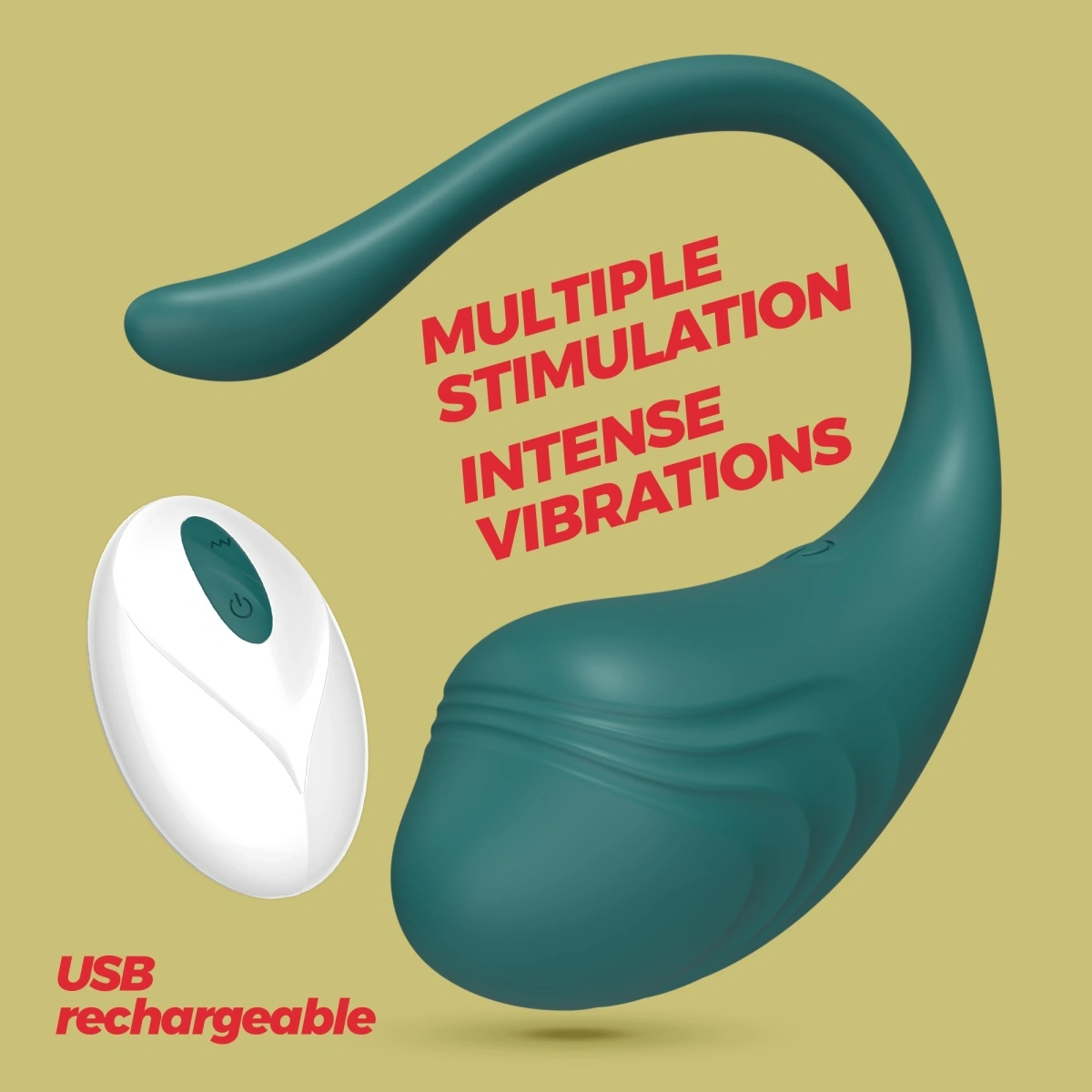 Ou Vibrator Tamago, Remote Control, 9 Moduri Vibratii, Silicon, USB, Verde, #3, Erotic24.ro