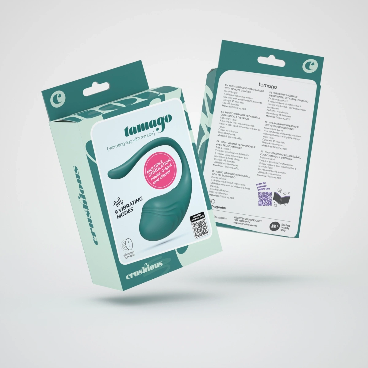 Ou Vibrator Tamago, Remote Control, 9 Moduri Vibratii, Silicon, USB, Verde, #8, Erotic24.ro