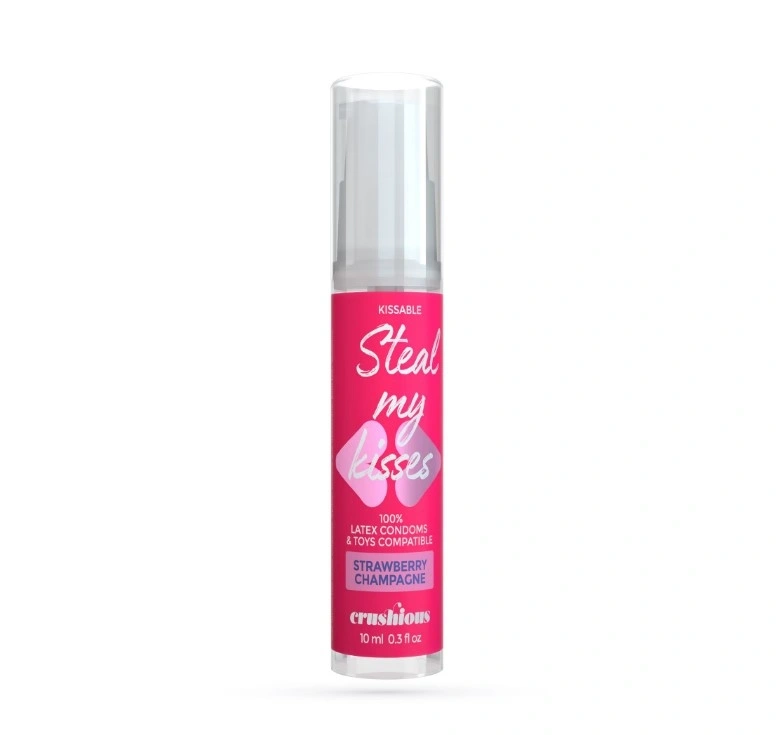 Lubrifiant Steal My Kisses, Aroma Sampanie si Capsuni, 10 ml, Nr. 1, Erotic24.ro