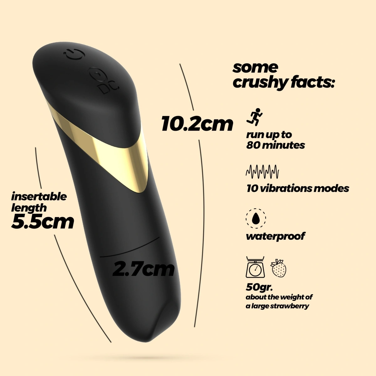 Vibrator Crushious Blinders, 10 Moduri Vibratii, Silicon, USB, Negru, 10.2 cm, #6, Erotic24.ro