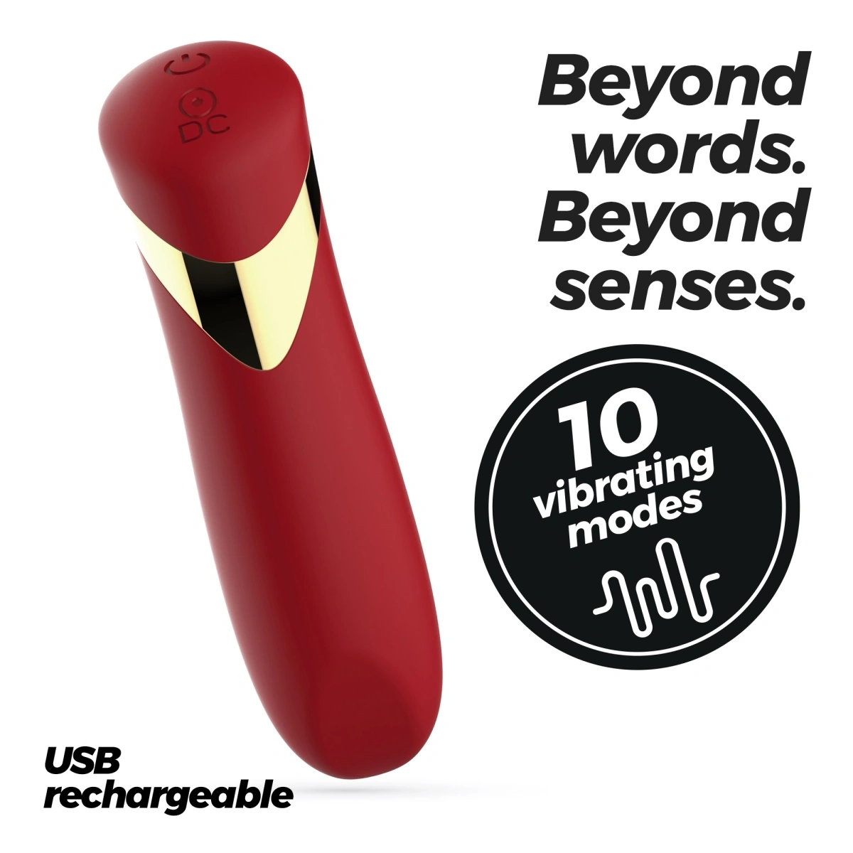 Vibrator Crushious Blinders, 10 Moduri Vibratii, Silicon, USB, Rosu, 10.2 cm, #5, Erotic24.ro