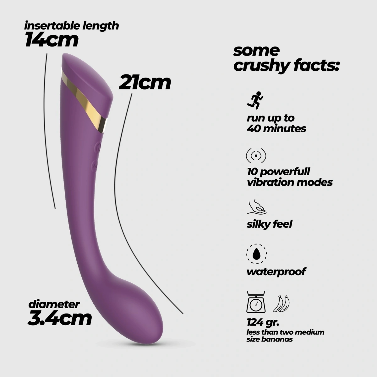 Vibrator Crushious Midas pentru Punctul G, 10 Moduri Vibratii, Silicon+ABS, USB, 21 cm, #5, Erotic24.ro