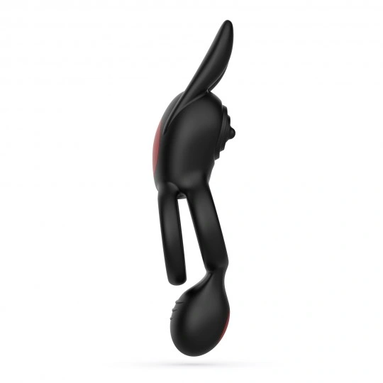 Inel de Penis Crushious Dingo Dublu Vibrator cu Telecomanda, 9 Moduri Vibratii, Silicon+ABS, USB, 16 cm, #2, Erotic24.ro