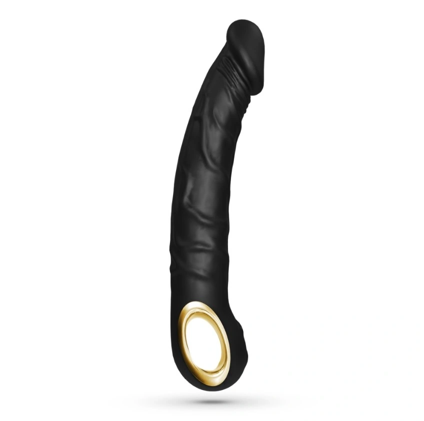 Vibrator Realist Crushious Magnus, 10 Moduri Vibratii, Silicon, USB Magnetic, Negru, 22.5 cm, #1, Erotic24.ro