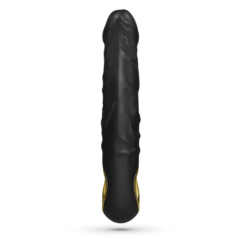 Vibrator Realist Crushious Magnus, 10 Moduri Vibratii, Silicon, USB Magnetic, Negru, 22.5 cm, #3, Erotic24.ro