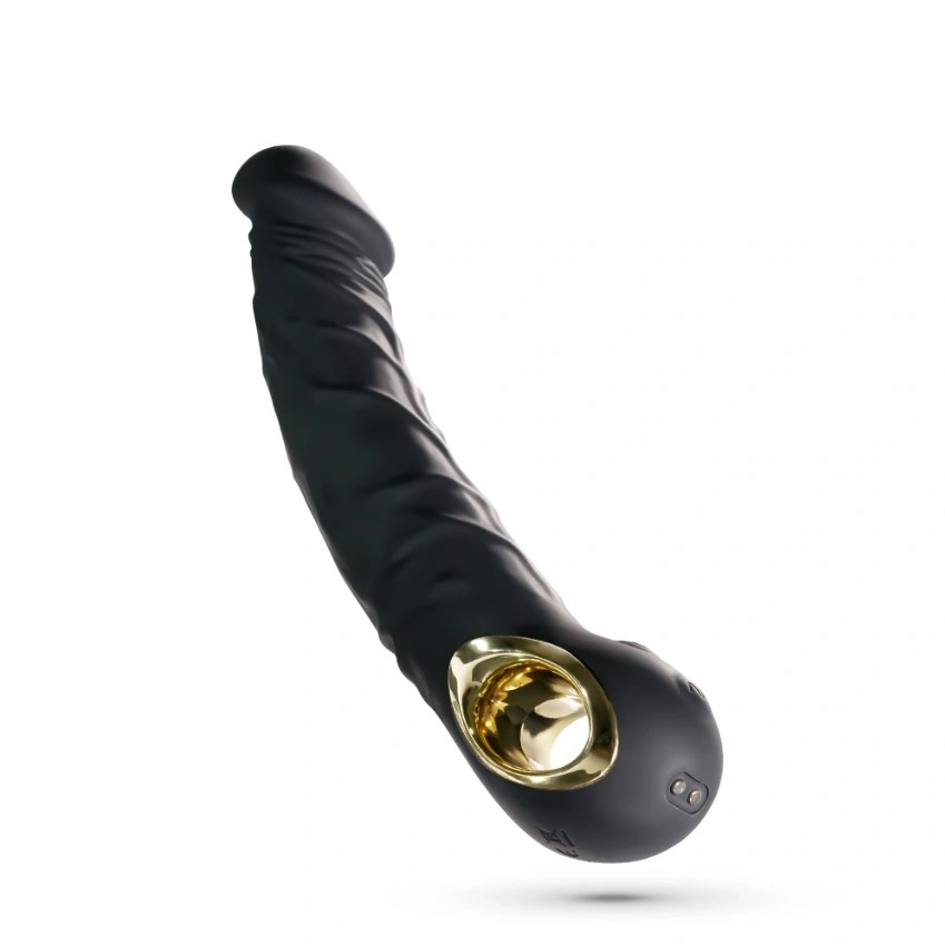 Vibrator Realist Crushious Magnus, 10 Moduri Vibratii, Silicon, USB Magnetic, Negru, 22.5 cm, #4, Erotic24.ro