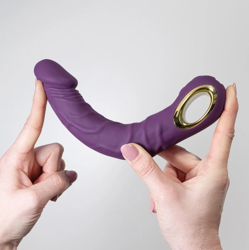 Vibrator Realist Crushious Magnus, 10 Moduri Vibratii, Silicon, USB Magnetic, Mov, 22.5 cm, Nr. 6, Erotic24.ro