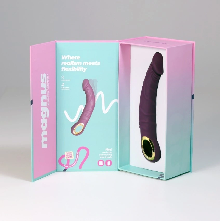 Vibrator Realist Crushious Magnus, 10 Moduri Vibratii, Silicon, USB Magnetic, Mov, 22.5 cm, Nr. 9, Erotic24.ro