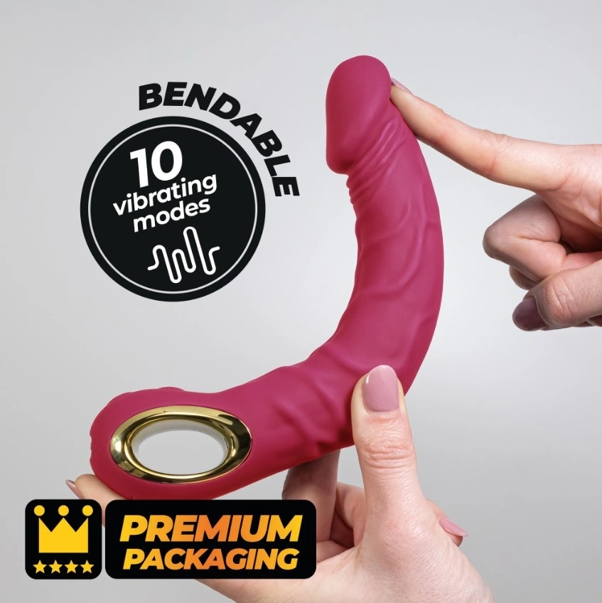 Vibrator Realist Crushious Magnus, 10 Moduri Vibratii, Silicon, USB Magnetic, Roz, 22.5 cm, #5, Erotic24.ro