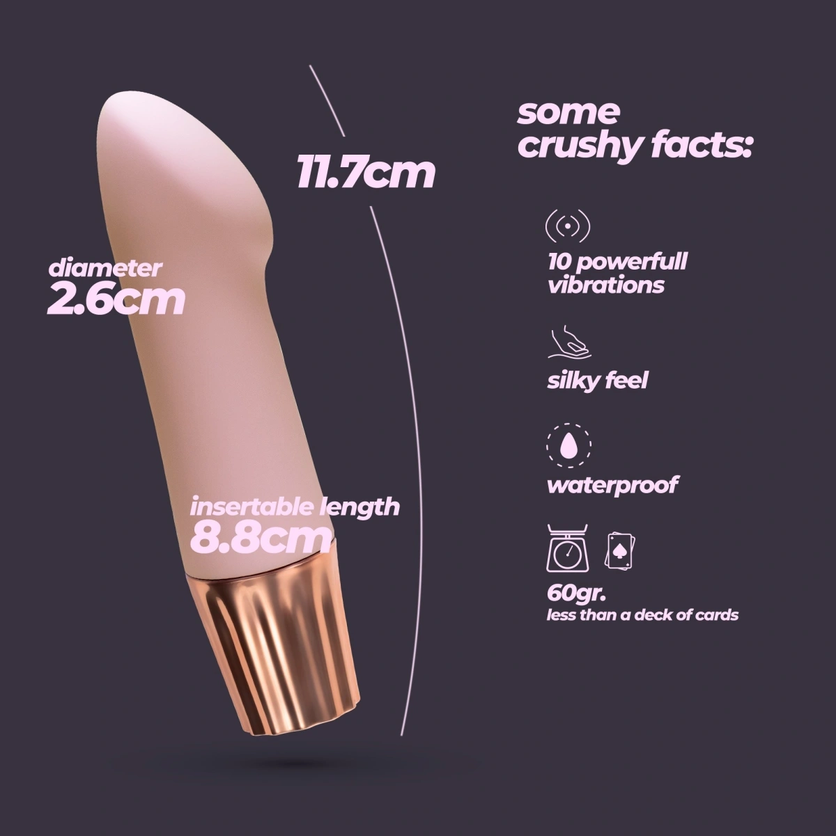 Vibrator Crushious Mellow Angler Mini, 10 Moduri Vibratii, Silicon+ABS, USB, Roz, 11,7 cm, #6, Erotic24.ro