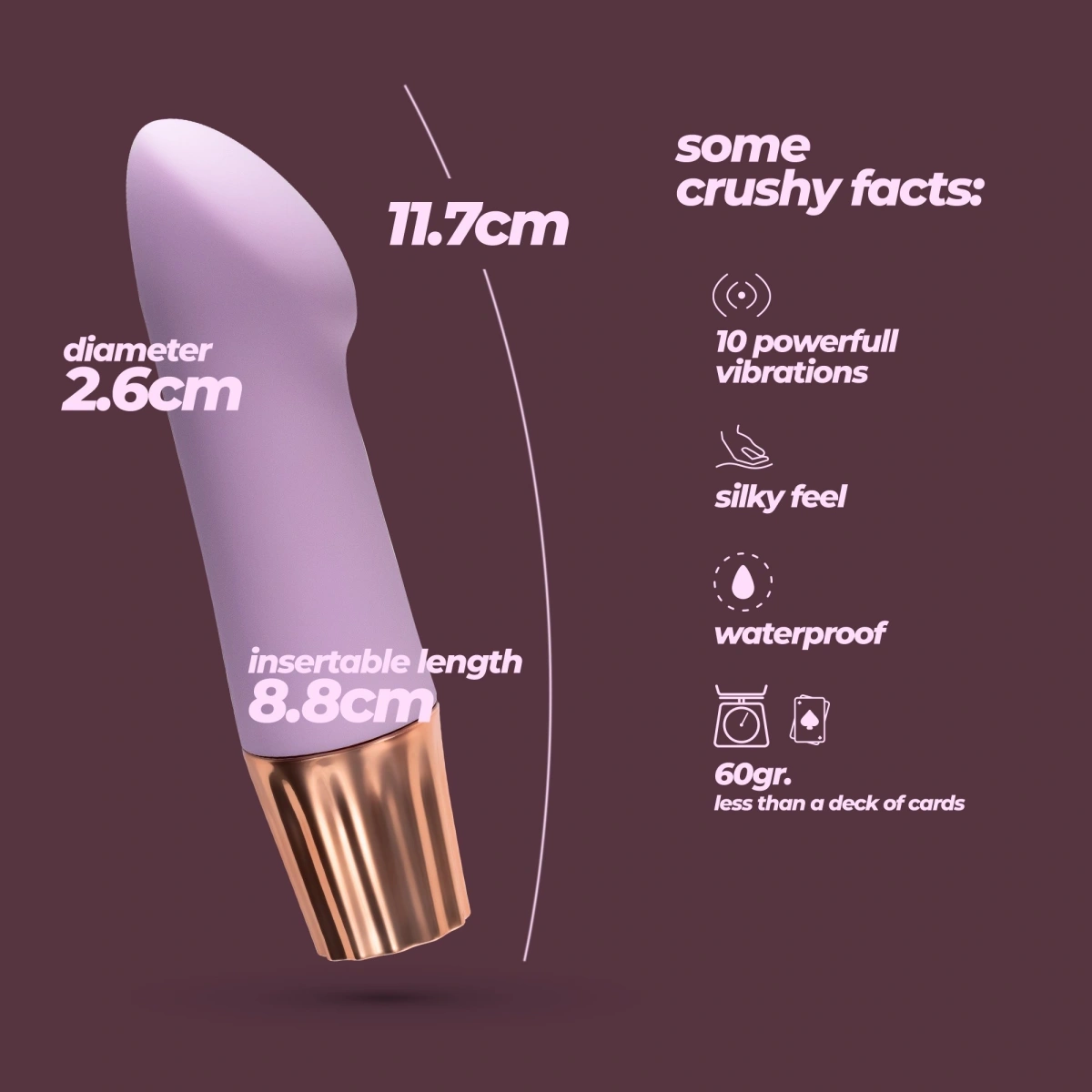 Vibrator Crushious Mellow Angler Mini, 10 Moduri Vibratii, Silicon+ABS, USB, Mov, 11,7 cm, #6, Erotic24.ro