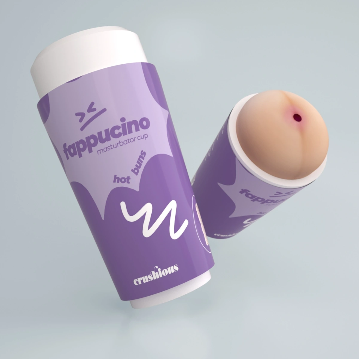Masturbator Crushious Fappuccino Hot Buns Portabil, TPE+ABS, #1, Erotic24.ro