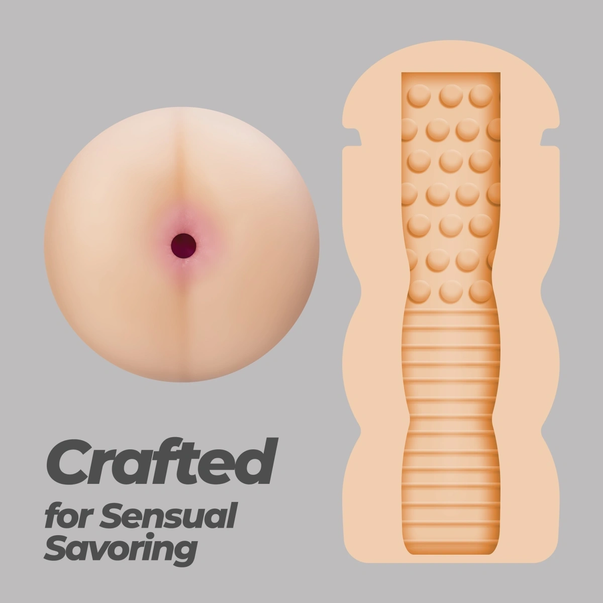 Masturbator Crushious Fappuccino Hot Buns Portabil, TPE+ABS, #5, Erotic24.ro