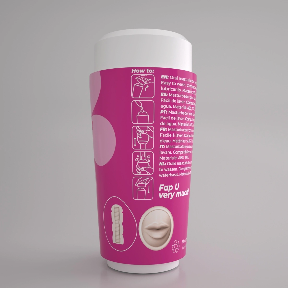 Masturbator Crushious Fappuccino Sweet Kiss Portabil, TPE+ABS, #4, Erotic24.ro