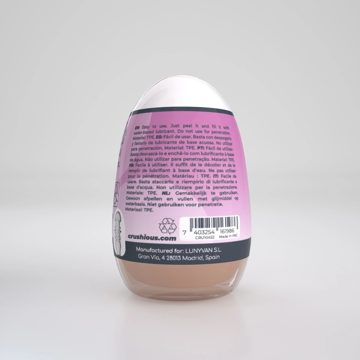 Masturbator Crushious Ezy Egg The Skilled Tip Ou, TPE+ABS, #3, Erotic24.ro