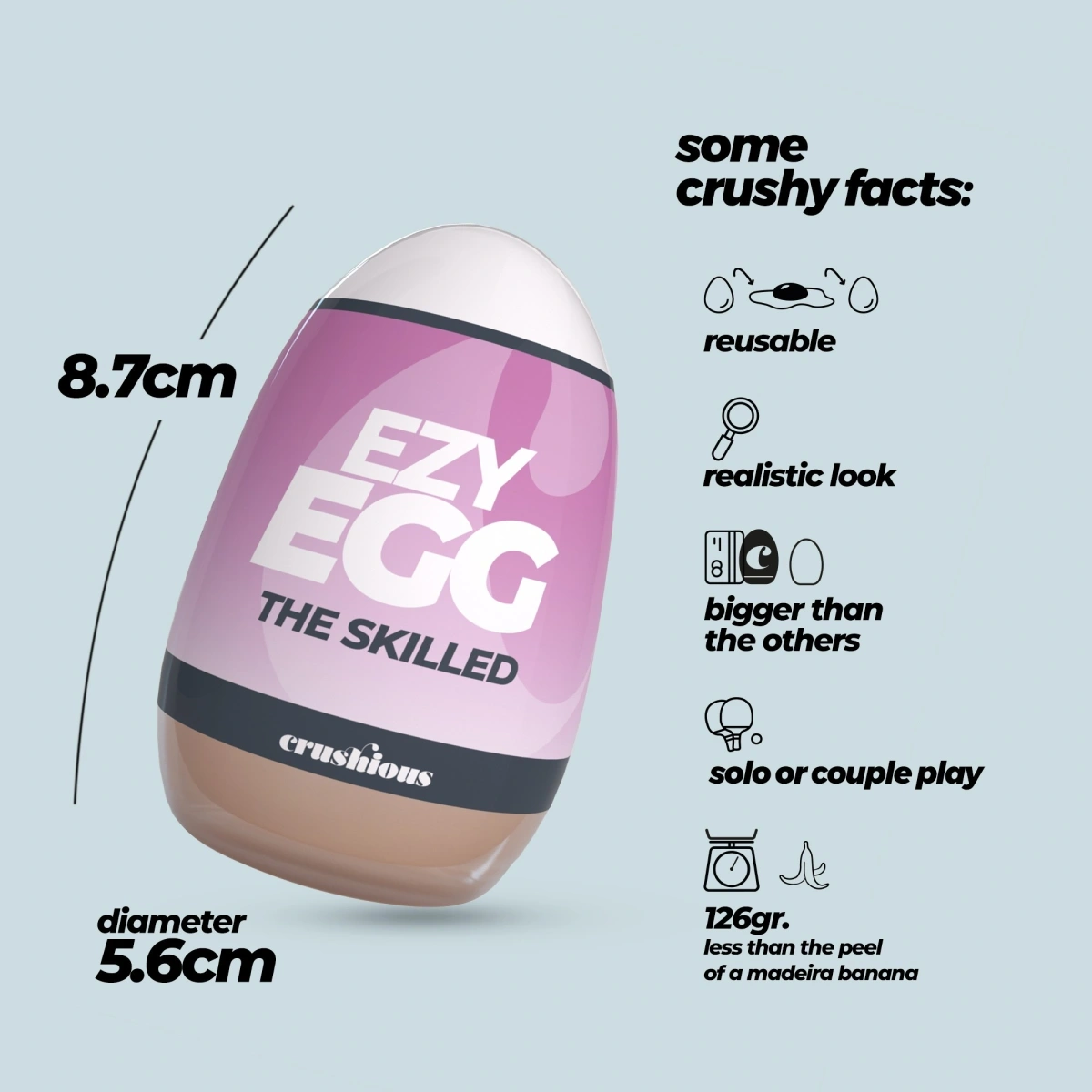 Masturbator Crushious Ezy Egg The Skilled Tip Ou, TPE+ABS, #6, Erotic24.ro