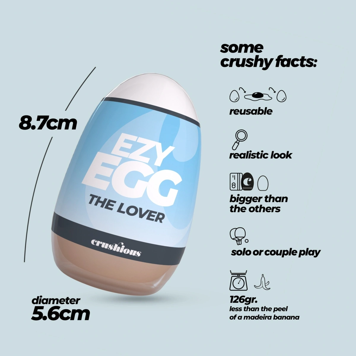 Masturbator Crushious Ezy Egg The Lover Tip Ou, TPE+ABS, #8, Erotic24.ro