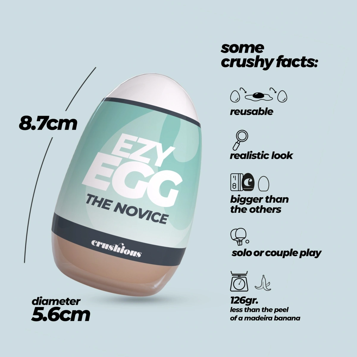 Masturbator Crushious Ezy Egg The Novice Tip Ou, TPE+ABS, #6, Erotic24.ro