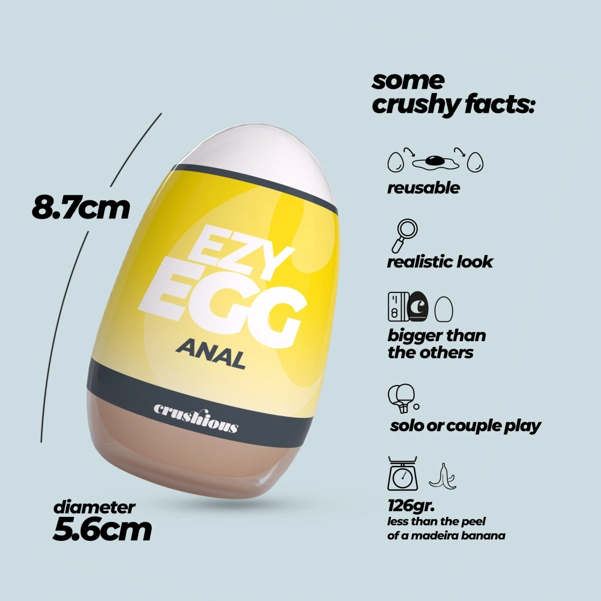 Masturbator Crushious Ezy Egg Anal Tip Ou, TPE+ABS, #6, Erotic24.ro