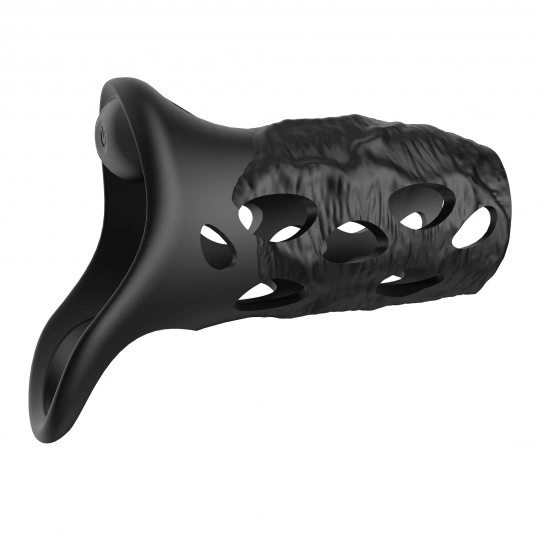 Inel de Penis Crushious Batiatus Armura, 9 Moduri Vibratii, Silicon, USB, 12 cm, #2, Erotic24.ro
