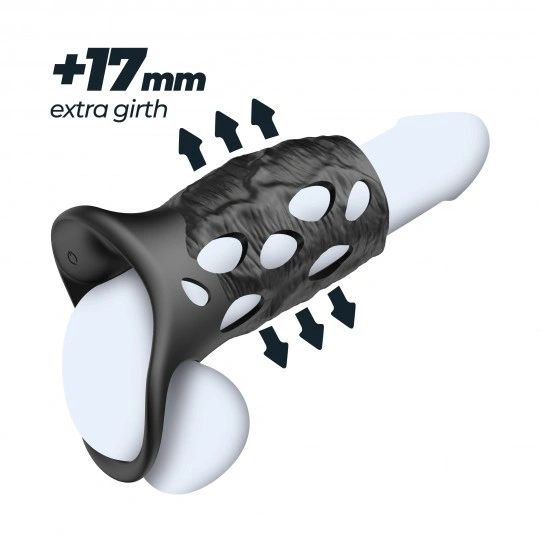 Inel de Penis Crushious Batiatus Armura, 9 Moduri Vibratii, Silicon, USB, 12 cm, #3, Erotic24.ro