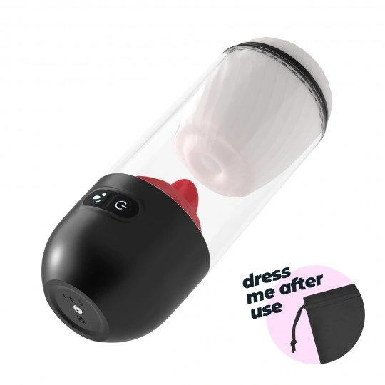 Masturbator Crushious Slurpy 2 in 1 Detasabil, 10 Moduri Vibratii, 10 Moduri Rotatie, Silicon+ABS, USB, 22 cm, #3, Erotic24.ro