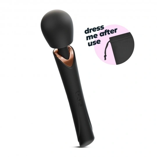 Vibrator Crushious Holly Wand, 10 Moduri Vibratii, Silicon, USB, Negru, 30 cm, #4, Erotic24.ro