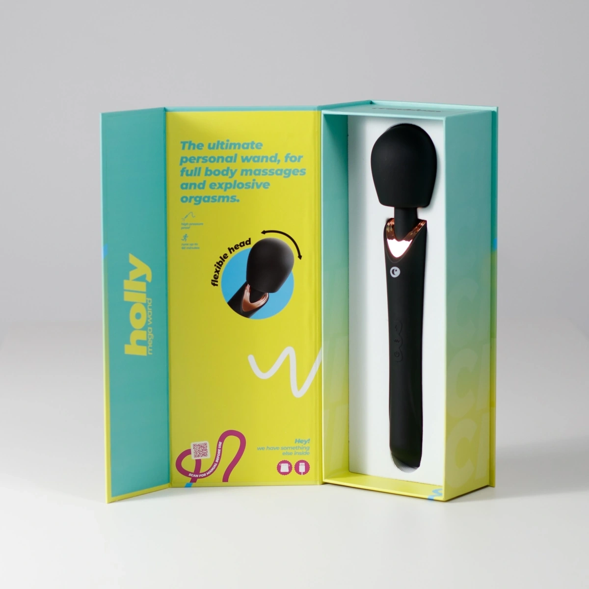 Vibrator Crushious Holly Wand, 10 Moduri Vibratii, Silicon, USB, Negru, 30 cm, #8, Erotic24.ro