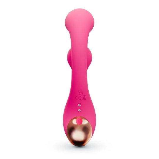 Vibrator Crushious Pleaser Rabbit cu Stimulare Rotativa, 10 Moduri Vibratii, 10 Moduri Rotatie, Silicon+ABS, USB, 17,7 cm, #3, Erotic24.ro