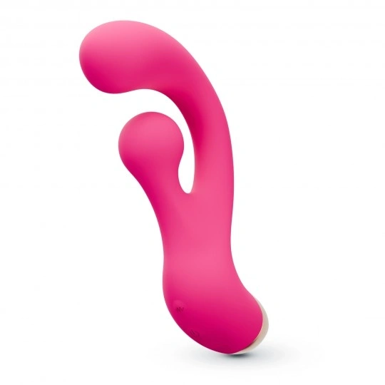 Vibrator Crushious Pleaser Rabbit cu Stimulare Rotativa, 10 Moduri Vibratii, 10 Moduri Rotatie, Silicon+ABS, USB, 17,7 cm, #1, Erotic24.ro