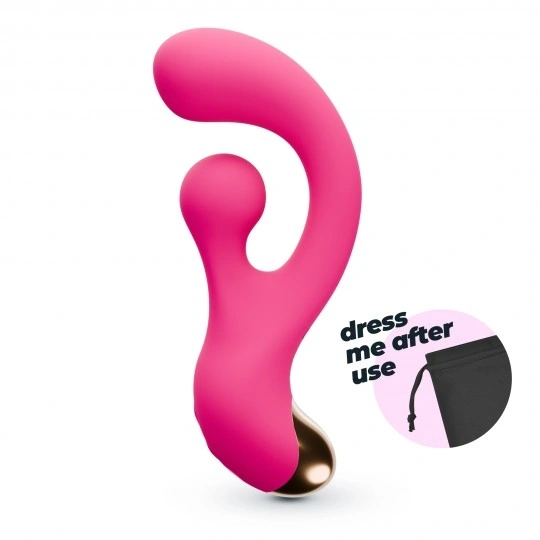 Vibrator Crushious Pleaser Rabbit cu Stimulare Rotativa, 10 Moduri Vibratii, 10 Moduri Rotatie, Silicon+ABS, USB, 17,7 cm, #4, Erotic24.ro