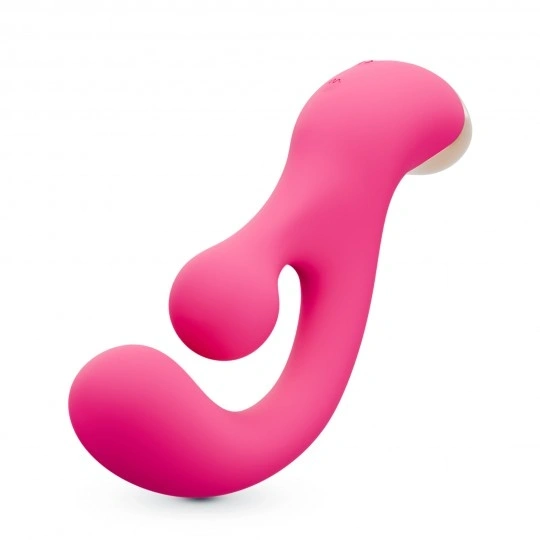 Vibrator Crushious Pleaser Rabbit cu Stimulare Rotativa, 10 Moduri Vibratii, 10 Moduri Rotatie, Silicon+ABS, USB, 17,7 cm, #2, Erotic24.ro