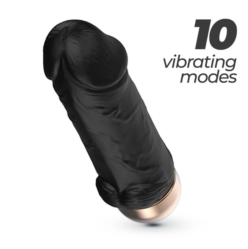 Vibrator Mini Realistic Crushious Weenie, 10 Moduri Vibratii, Silicon, USB, Negru, 8.8 cm, #5, Erotic24.ro