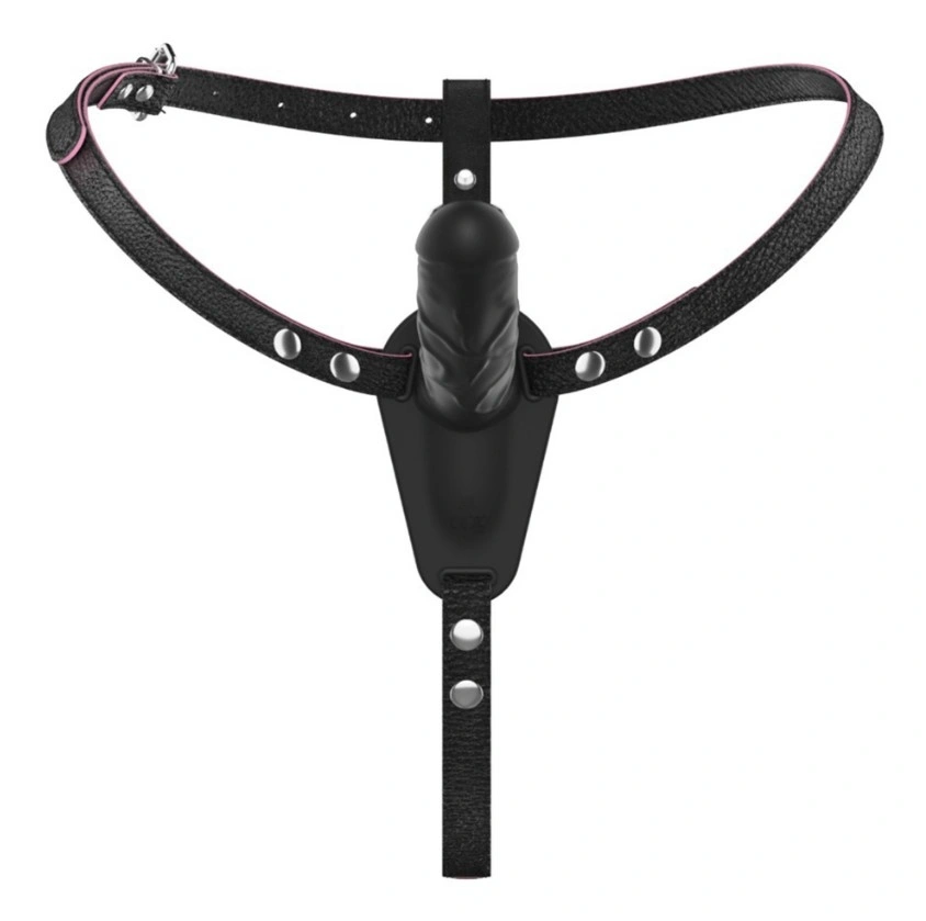 Strap-on Dublu Crushious Labionda 10 Moduri Vibratii, Remote Control, Silicon, USB, Negru, 15.5 cm, #7, Erotic24.ro